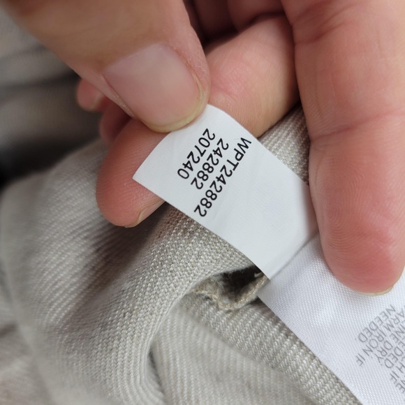 J Jill Pants‎ Womens Medium Petite Linen Blend Cropped Embroidered Hem WTP24882 - Picture 13 of 16